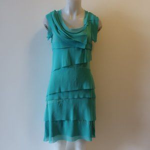 IKO AQUA TIERED SLEEVELESS DRESS SZ S*